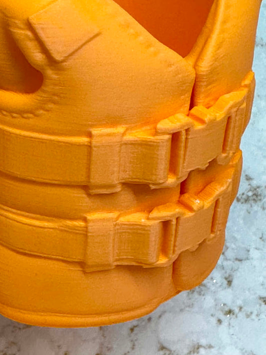 LIFE SAVING JACKET CAN KOOZIE HOLDER
