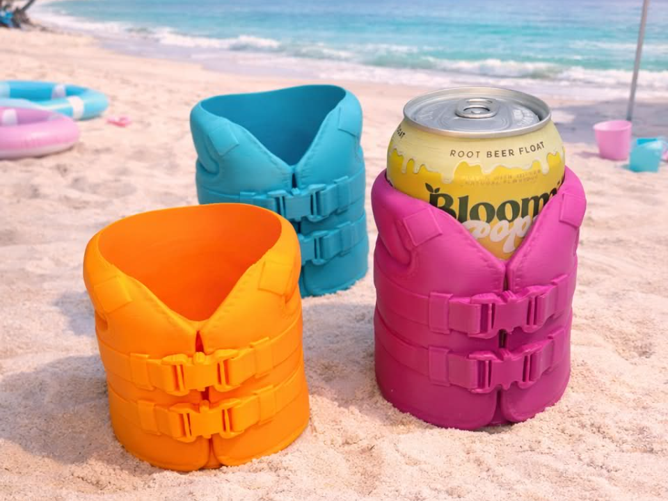 LIFE SAVING JACKET CAN KOOZIE HOLDER